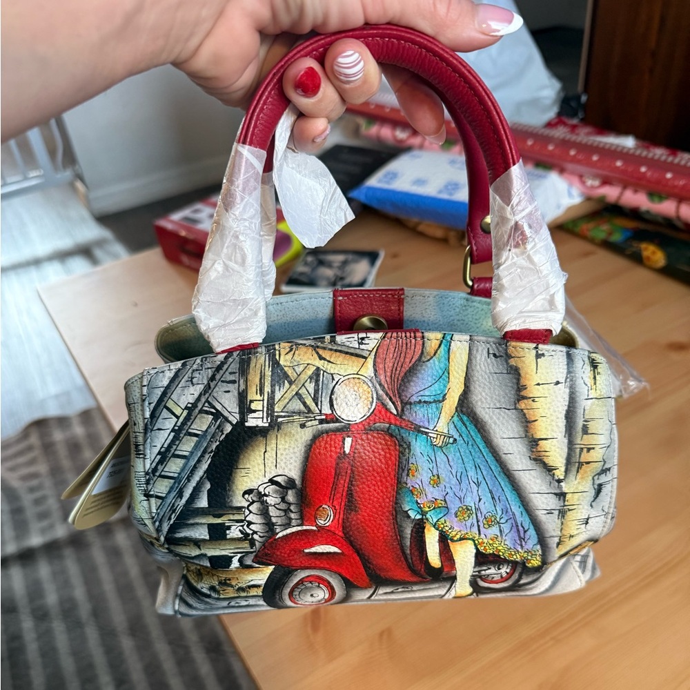 Chic Multicolor ANUSCHKA Satchel with wallet. Does have small blemish on bottom